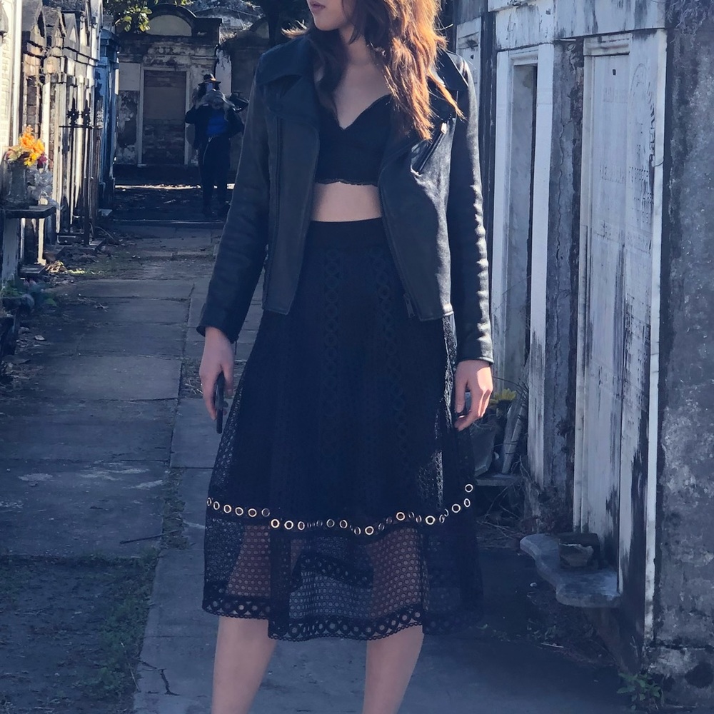 Black Genuine leather moto jacket - Picture 4 of 14